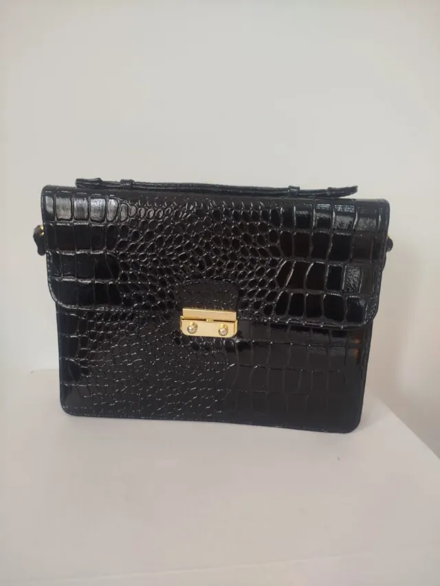 Bolso cartera vintage piel cocodrilo sintético