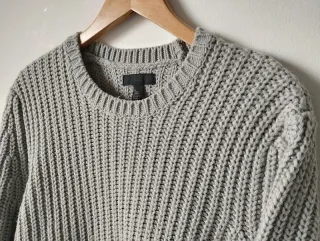 ASOS Relaxed Long Sleeve Knitted Crewneck Stripe J