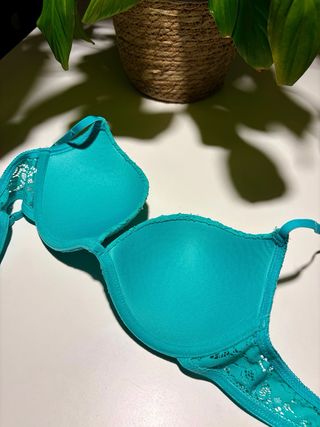 Sujetador push up encaje verde 95B