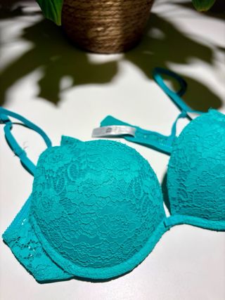 Sujetador push up encaje verde 95B