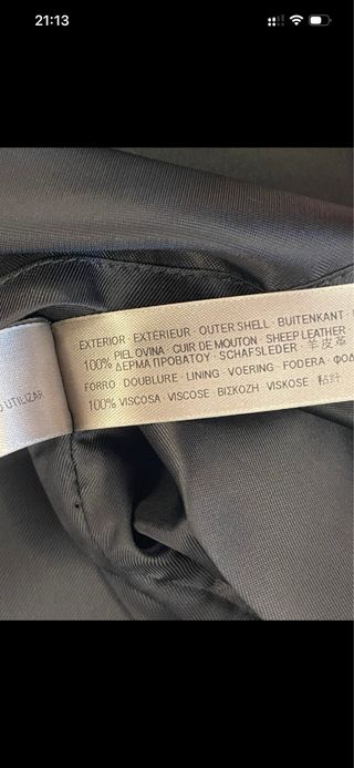 Falda Uterqüe Piel Negra Talla S