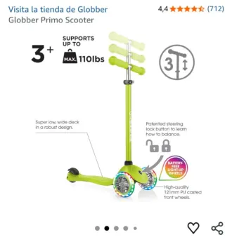 Patinete infantil 3 ruedas rosa