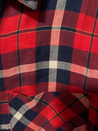 Camisa de cuadros roja y azul