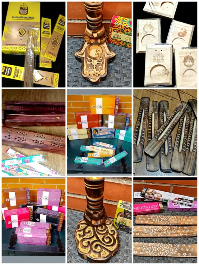 Grande varietà di incenso Nag Champa e bruciatori