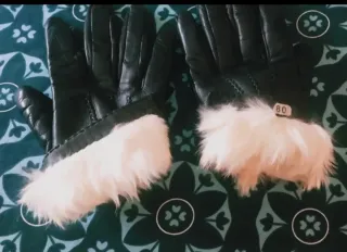 Guantes de piel mujer negros