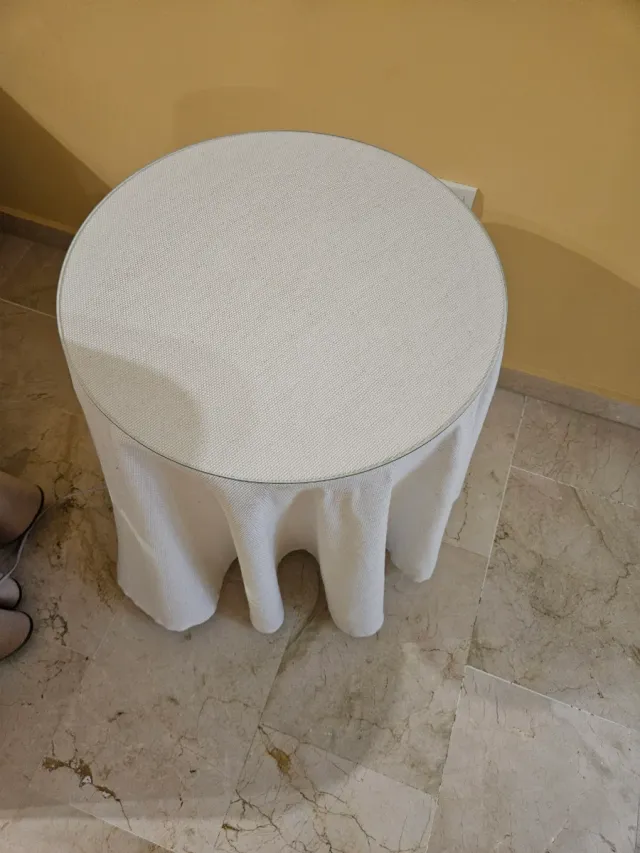 Mesa camilla con cristal de 50cm de diametro