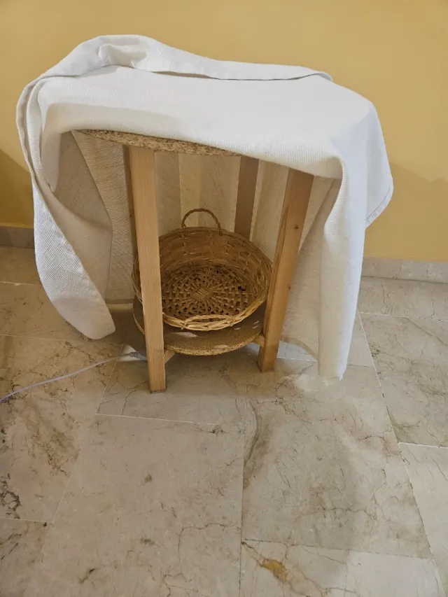 Mesa camilla con cristal de 50cm de diametro