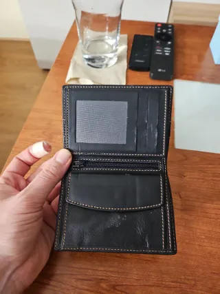 Cartera de piel Zinn Fiel caballero negra