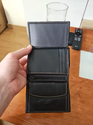 Cartera de piel Zinn Fiel caballero negra