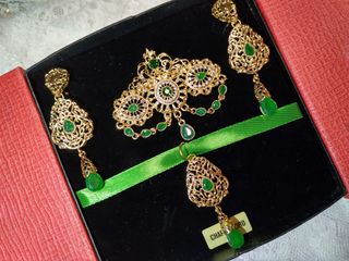 Aderezo Fallera Oro y Verde Esmeralda