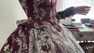 Traje de Fallera color berenjena