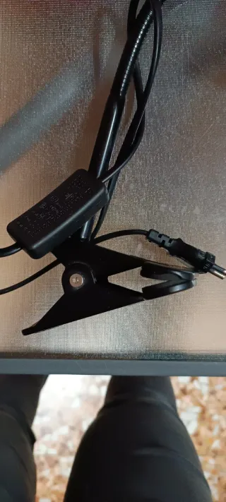 Lampada con pinza nero/verde