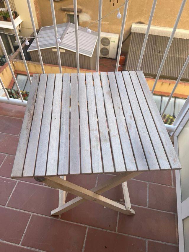 Tavolo da giardino ausiliario in acacia pieghevole