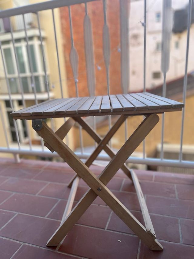 Tavolo da giardino ausiliario in acacia pieghevole