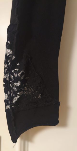 Leggins negros algodón con encaje