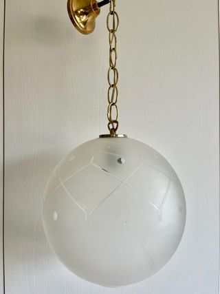 Lampadario sfera vetro e metallo