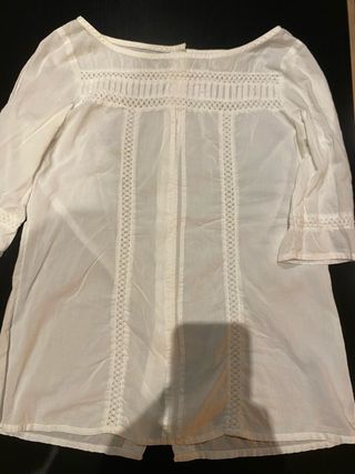 Blusa romántica mujer blanca