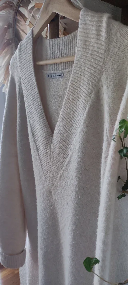 Vestido de lana beige talla única