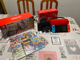 Nintendo Switch + 6 Juegos + Funda + Mario Kart Li
