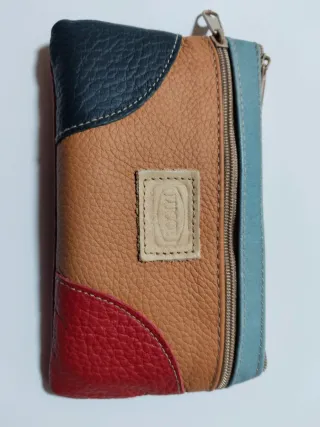 Monedero de piel multicolor