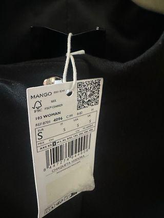 Chaqueta Joya Mango Negra Nueva