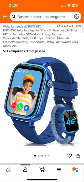 Reloj Inteligente RUXINGX Niños 4G GPS