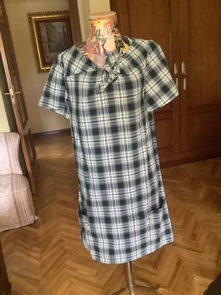 Vestido cuadros escoceses verde S