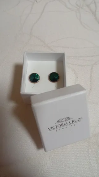 Pendientes Victoria Cruz Verde y Oro