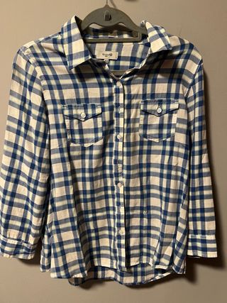 Camisa cuadros Formu azul y blanco talla 44