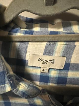 Camisa cuadros Formu azul y blanco talla 44