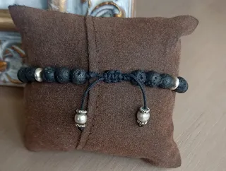 Pulsera de lava y plata