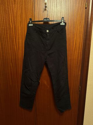 Pantalones vaqueros mujer negros rectos