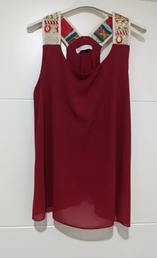 Camiseta tirantes mujer bordada