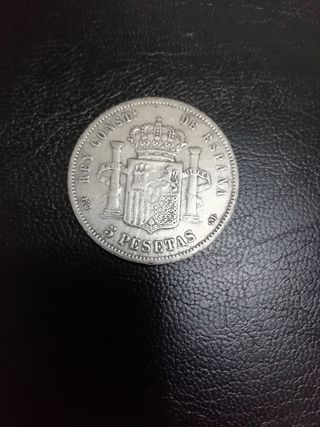 Moneda Alfonso XIII 1884 España 5 ptas