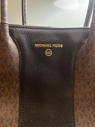 Bolso Michael Kors Piel Negro y Marrón Original