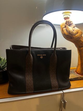 Bolso Michael Kors Piel Negro y Marrón Original