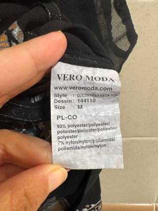 Blusa Vero Moda Transparente T. M