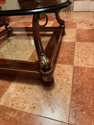 Mesa de  salón ,centro madera y cristal