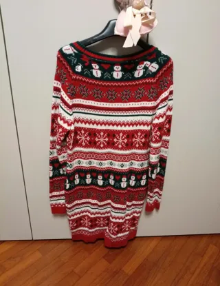 Vestitino natalizio in maglia con pupazzi di neve