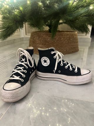 Converse plataforma altas negras
