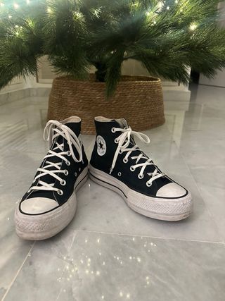 Converse plataforma altas negras