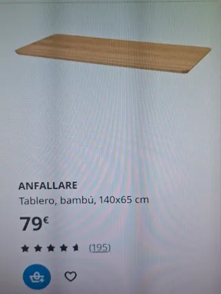 Tablero de bambú ANFALLARE 140x65 cm