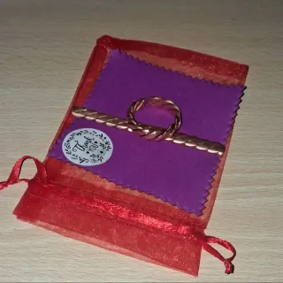 Anillo de cobre puro trenzado ajustable