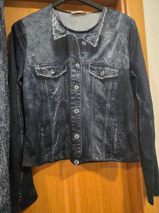 Conjunto de pantalón y chaqueta efecto vaquero