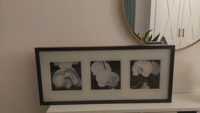 Cuadro 3 Flores Orquídeas Marco Negro