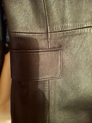 Abrigo de piel negro