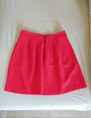 Falda Stradivarius Roja Talla S