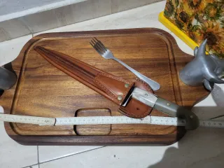 Tavolo da barbecue in pelle e legno, prezzo negoziabile