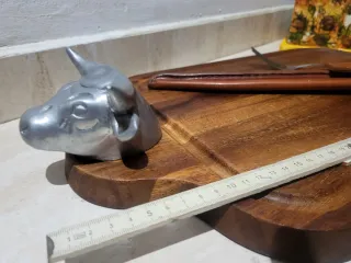 Tavolo da barbecue in pelle e legno, prezzo negoziabile