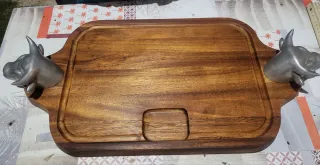 Tavolo da barbecue in pelle e legno, prezzo negoziabile